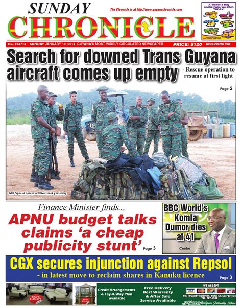 guyana chronicle newspaper sunday